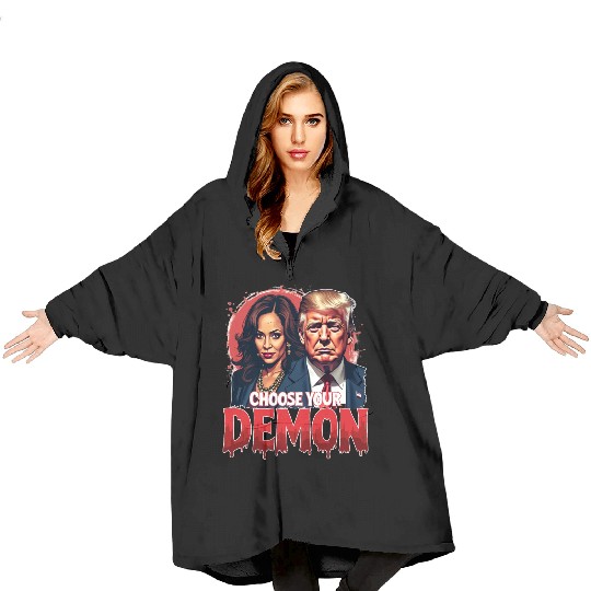 Kamala Harris Vs Trump The Fight For The Country Blanket Hoodies