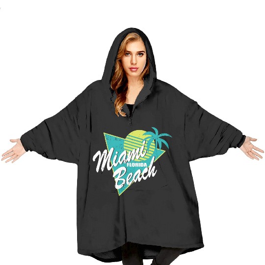 Miami Florida Beach Blanket Hoodies