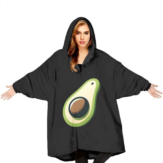 Avocado minimalist avocados design food art 5 Blanket Hoodies