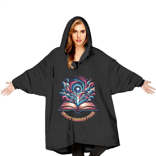 Escape Through Pages,Lost in a Book Blanket Hoodies