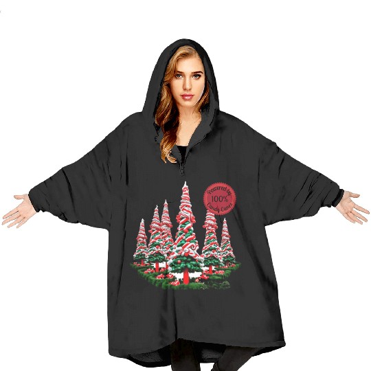 Powered by Candy Canes Blanket Hoodies