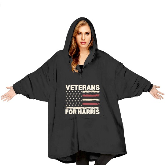 Veterans For Harris Blanket Hoodies