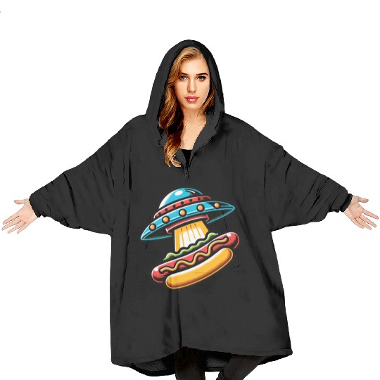 UFO HotDog Abduction Blanket Hoodies