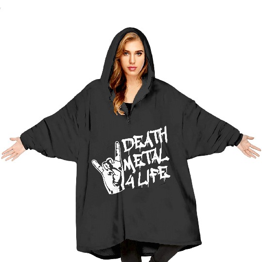 Heavy death metal 4 life hand gesture graffiti fun Blanket Hoodies