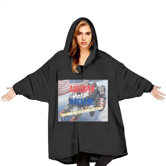 Elon Musk and Polaris Dawn crew A.M.M. 9-12 Blanket Hoodies