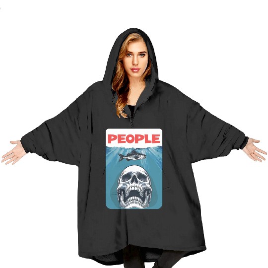 People - enemy - fish - skull Blanket Hoodies