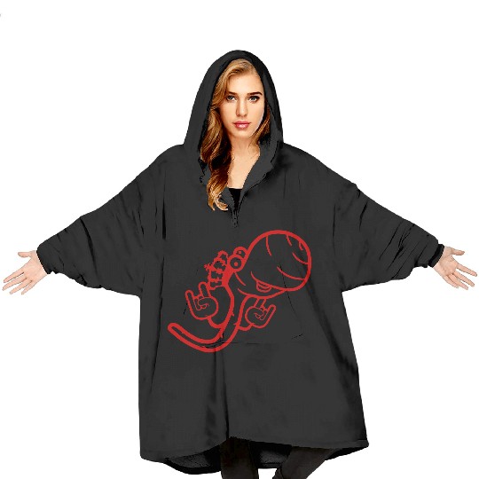 Cute Cool Worm Crown King Party Animal Fun Monster Blanket Hoodies