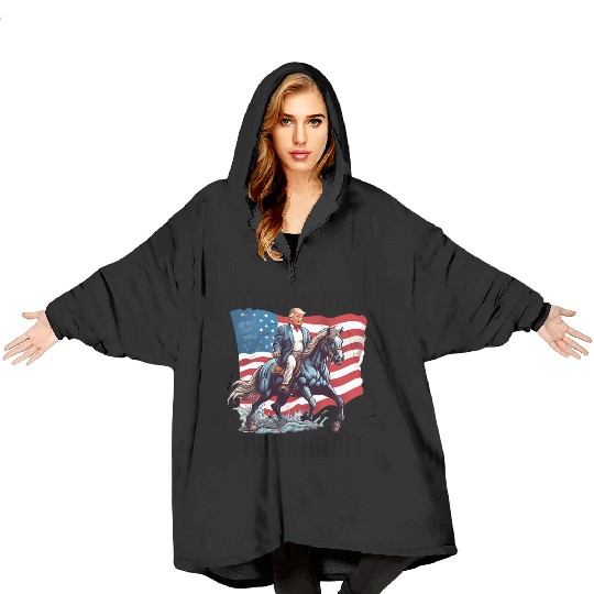 donal trump Blanket Hoodies