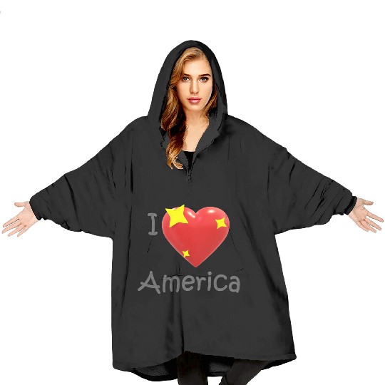 I Love America Blanket Hoodies