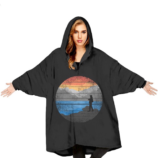 Angler Fisherman Fish Fishing Blanket Hoodies