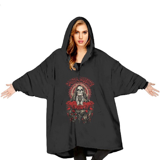 La Santa Muertes Saint Death for women and men Blanket Hoodies