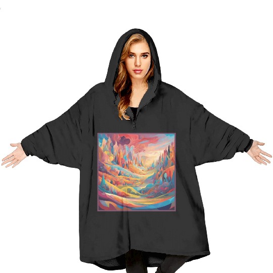 fantasy land art Blanket Hoodies