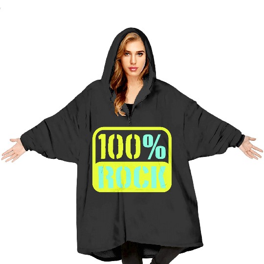 100 % Percent Rock Heavy Metal Music Text Logo Blanket Hoodies
