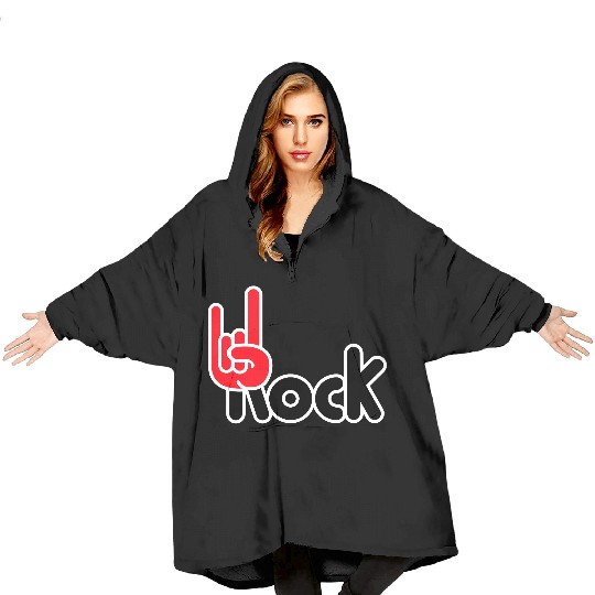 Heavy Metal Fun Hard Rock Music Horns Hand Gesture Blanket Hoodies