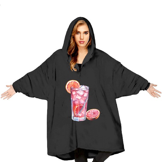 Grapefruit Citrus Cocktail Blanket Hoodies