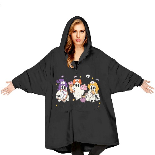 Hocus Poke Us Funny Ghost Vintage Halloween Blanket Hoodies