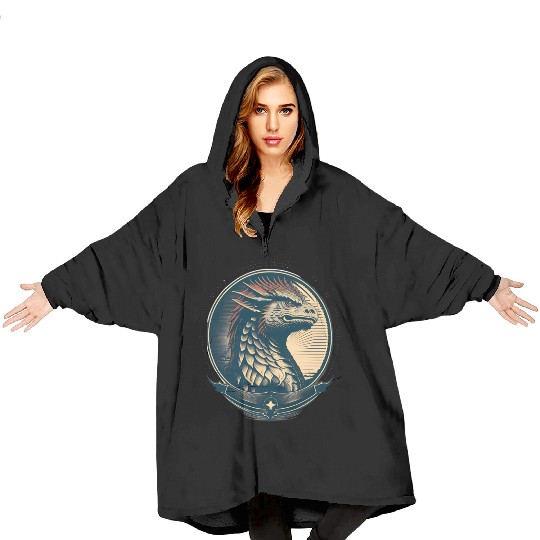Mystic Dragon Emblem Blanket Hoodies Design