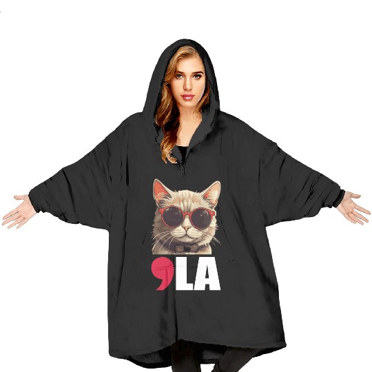 Cat Ladies Kamala Harris for President 2024 Blanket Hoodies