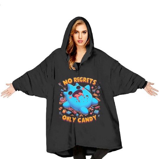 Stitch Halloween No Regrets Only Candy Blanket Hoodies