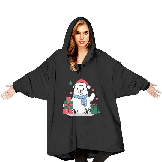 Cute Christmas Polar Bear Blanket Hoodies