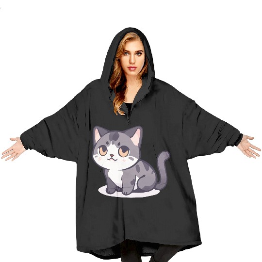 Meow Serie: Playful Shadows Blanket Hoodies