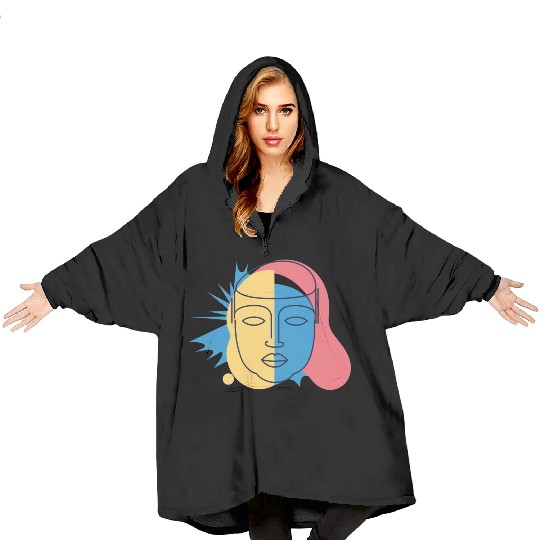 Blanket Hoodies/ Blanket Hoodies/ Blanket Hoodies Face outline art logo