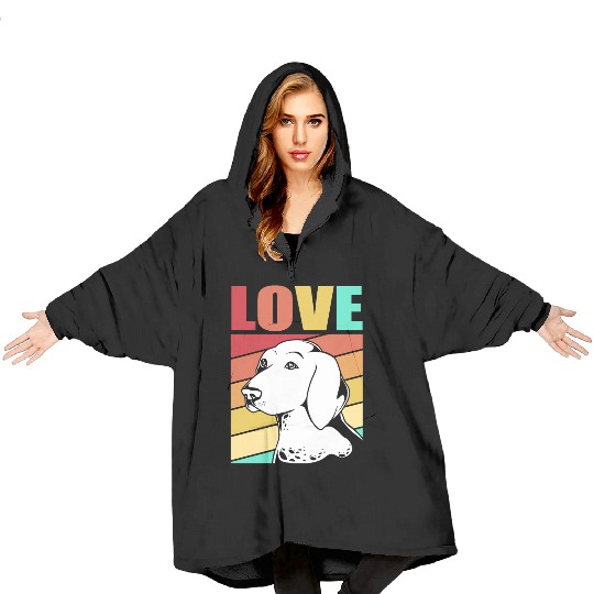 Retro German Shorthaired Pointer Dog I Love My GSP Blanket Hoodies