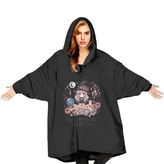 Fortune Favors the Witchy! Blanket Hoodies