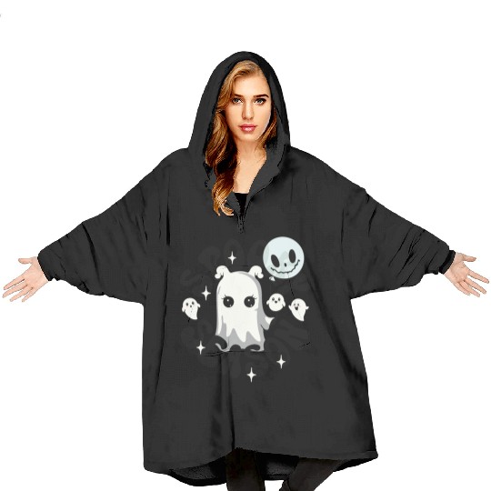 Halloween Ghosts Spooky Season Blanket Hoodies