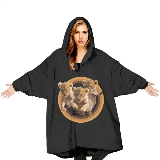 Kittens, Lion cubs Blanket Hoodies