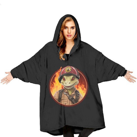 Lizard Firefighter Blanket Hoodies