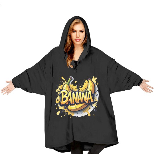 Banana Graffiti - Bold & Energetic Urban Design Blanket Hoodies