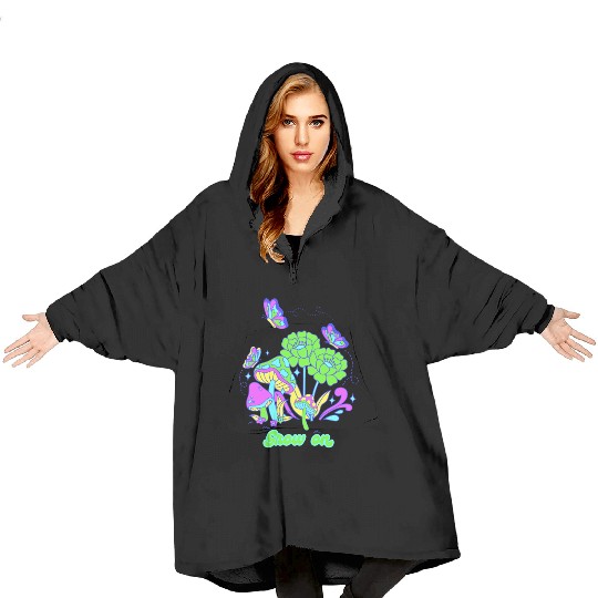 Grow on Psychedelic Green Blanket Hoodies