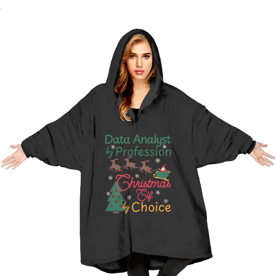 Data Analyst Christmas Xmas Elf Data Science Blanket Hoodies