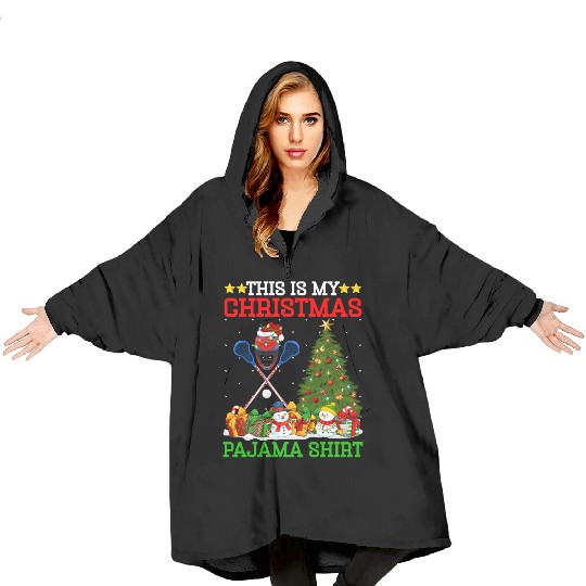 Lacrosse Christmas Tree Lights Blanket Hoodies