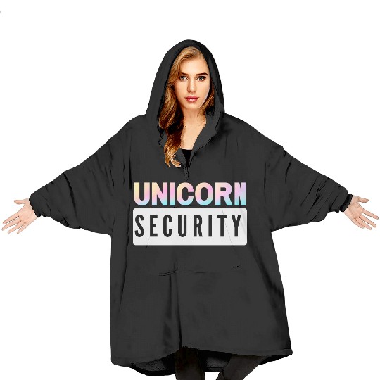 Unicorn Security - Mom Dad Daughter Adult Kids Blanket Hoodies