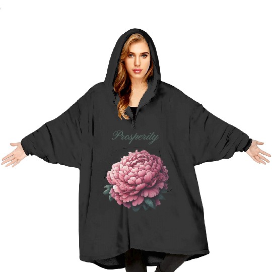 Peony of Prosperity: A Symbol of Wealth Blanket Hoodies