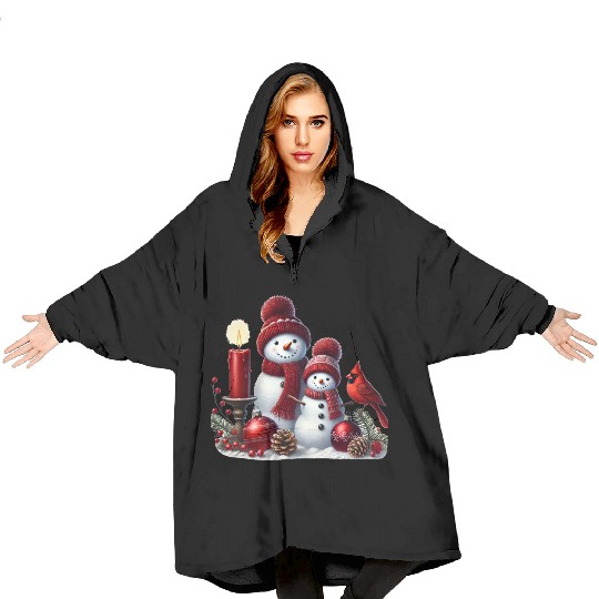 Snowman Christmas, Funny Snowman Blanket Hoodies