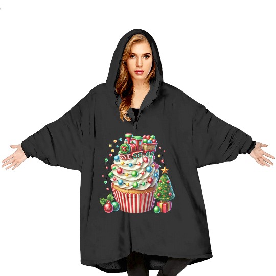Christmas ice cream, Merry Christmas Blanket Hoodies