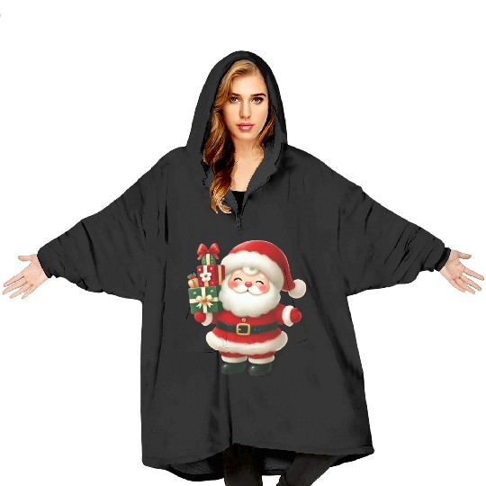 Santa Christmas, Christmas Retro Blanket Hoodies