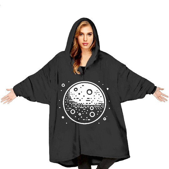 Minimalistic Vector Mars Planet path3 Blanket Hoodies