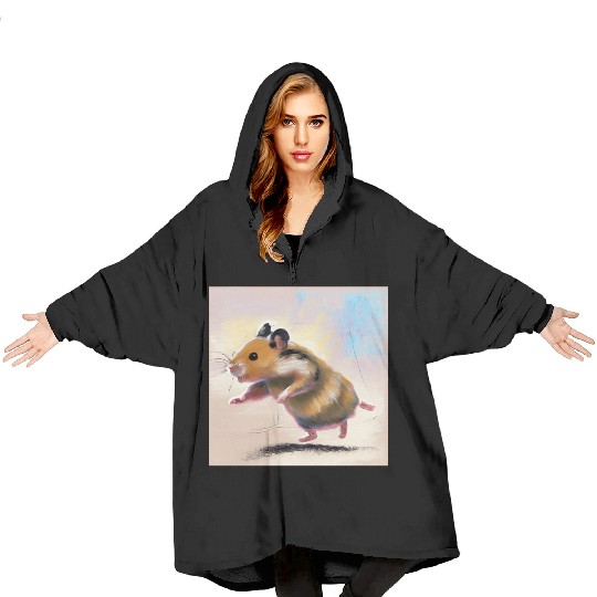 Running away hamster Blanket Hoodies