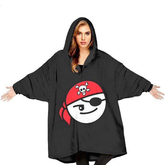 Funny Pirate Face Head Cute Headscarf Cap Costume Blanket Hoodies