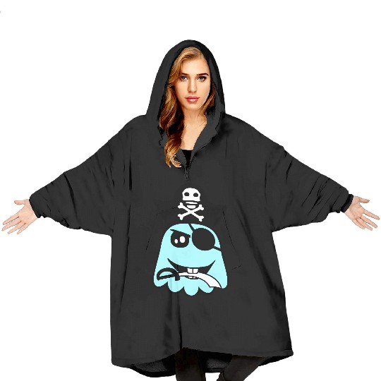 Funny Pirate Ghost Evil Cool Captain Halloween Fun Blanket Hoodies