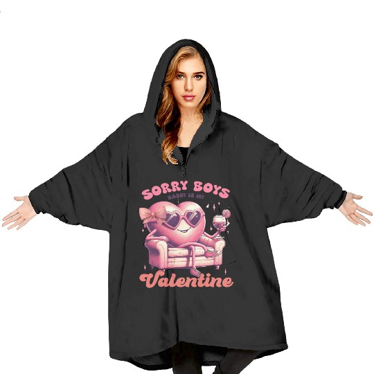 Valentines Day, Valentine Retro Blanket Hoodies
