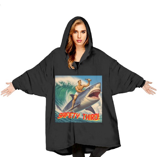Retro Safety Third Shark Rodeo Blanket Hoodies
