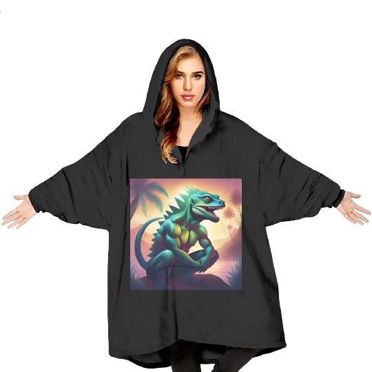 Mutant Lizard Man Blanket Hoodies