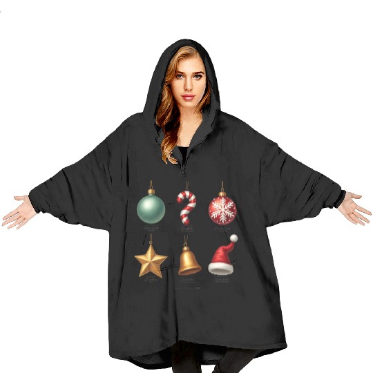 Christmas Ornaments Collection Art Blanket Hoodies