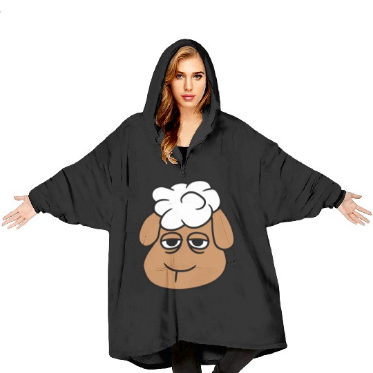 Sheep Tired Bored Empty Look Head Face Unhappy Sad Blanket Hoodies