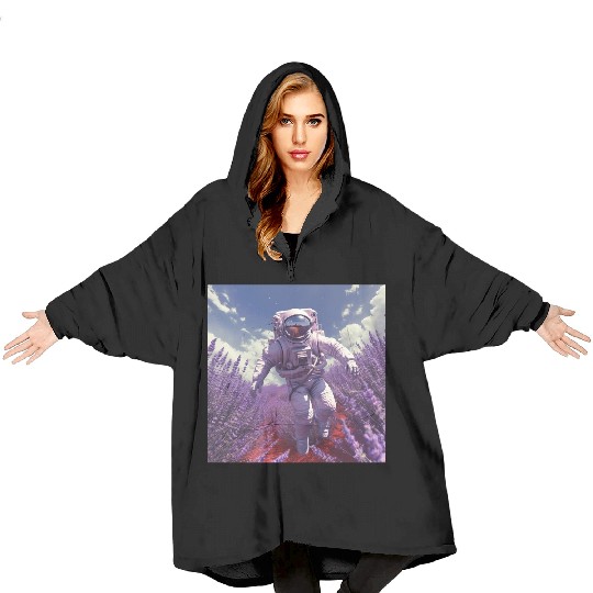 post nuclear lavender farmer Blanket Hoodies